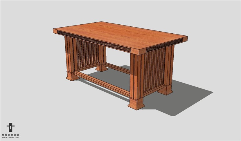 SketchUp桌子模型草图大师长餐桌3D模型table--035