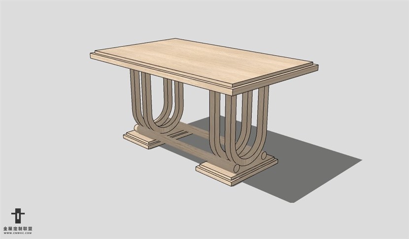 SketchUp桌子模型草图大师长餐桌3D模型table--038