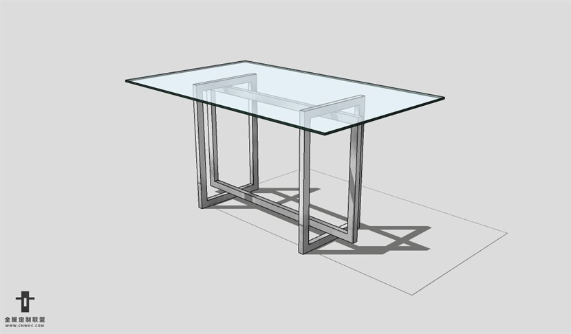 SketchUp桌子模型草图大师长餐桌3D模型table--041