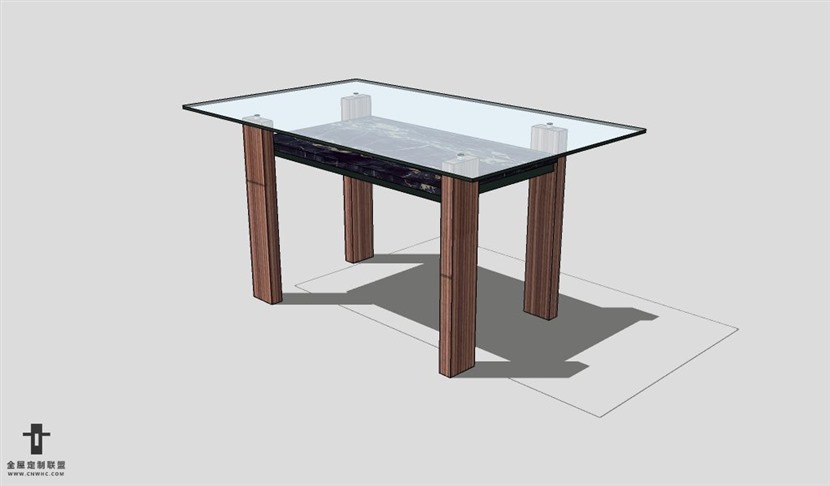 SketchUp桌子模型草图大师长餐桌3D模型table--042