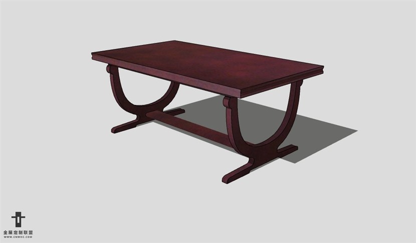 SketchUp桌子模型草图大师长餐桌3D模型table--053