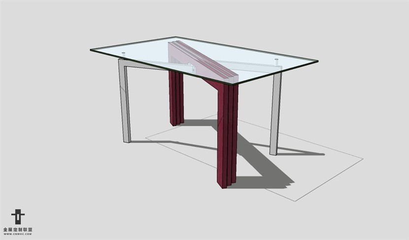 SketchUp桌子模型草图大师长餐桌3D模型table--055