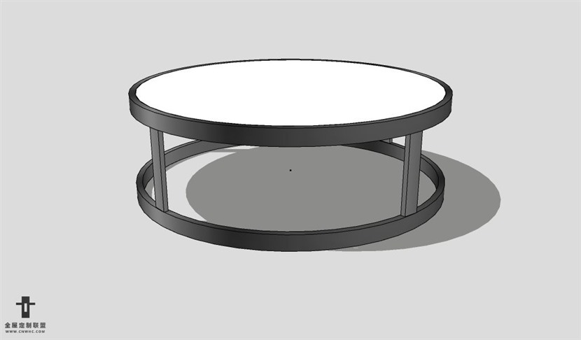 SketchUp边几模型草图大师边圆几3D模型Tea table-001