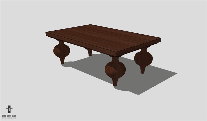 SketchUp茶几模型草图大师茶几3D模型Tea table-058