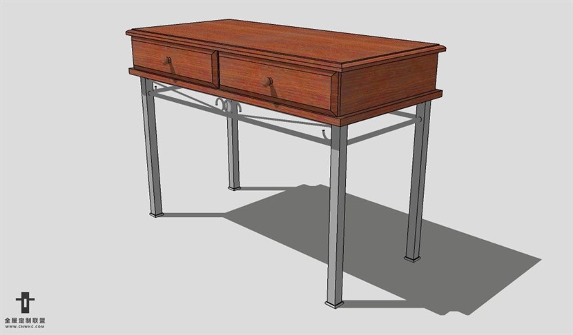 SketchUp桌子模型草图大师梳妆桌3D模型Vanity-001