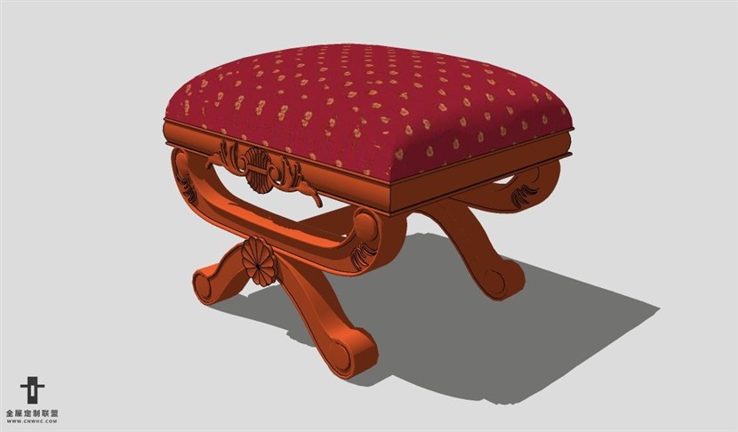 SketchUp椅子模型草图大师梳妆凳模型Vanity Chair-007