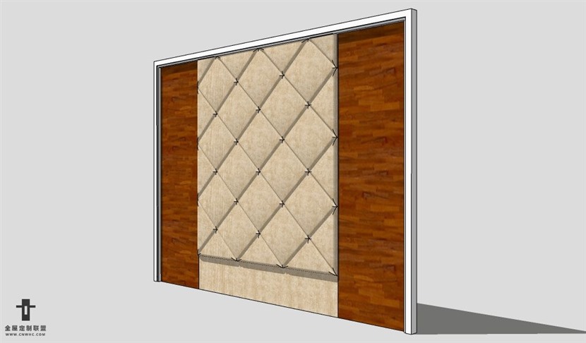 SketchUp壁板模型草图大师护墙板3D模型Wall Panel-004