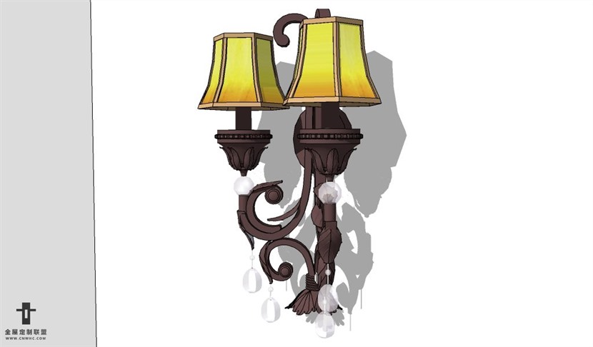 SketchUp壁灯模型草图大师壁灯3D模型Wall light-002