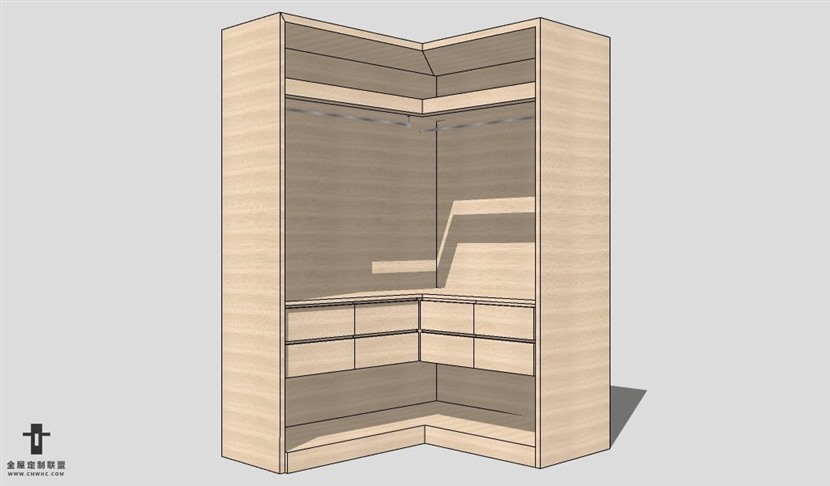 SketchUp更衣室衣柜模型草图大师衣柜3D模型Wardrobe-001