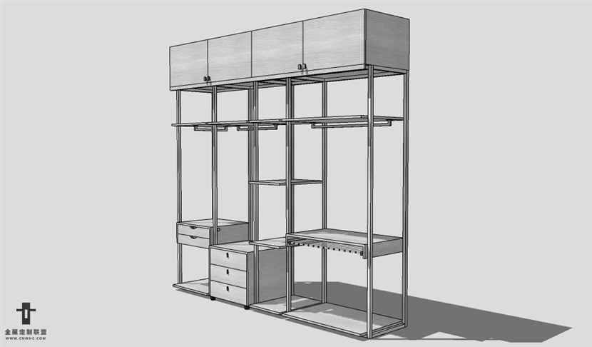 SketchUp更衣室衣柜模型草图大师衣柜3D模型Wardrobe-004