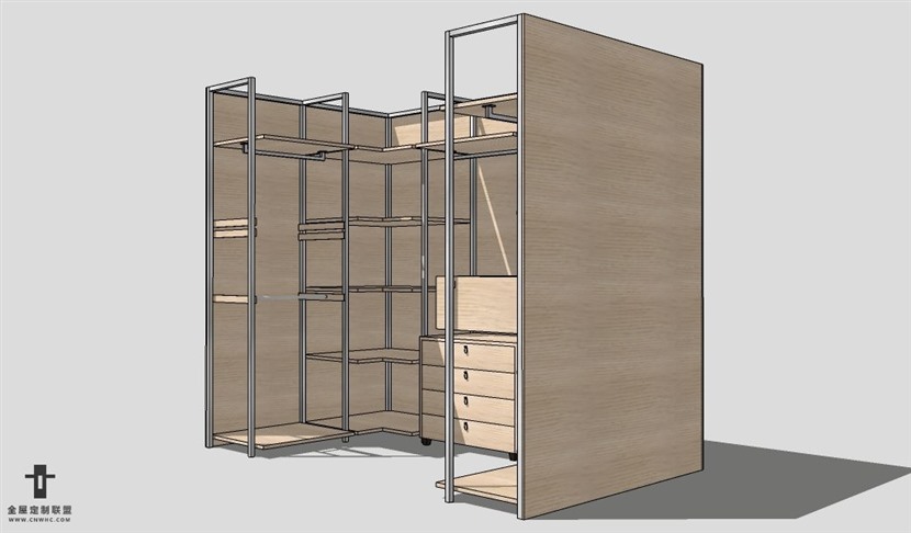 SketchUp更衣室衣柜模型草图大师衣柜3D模型Wardrobe-005