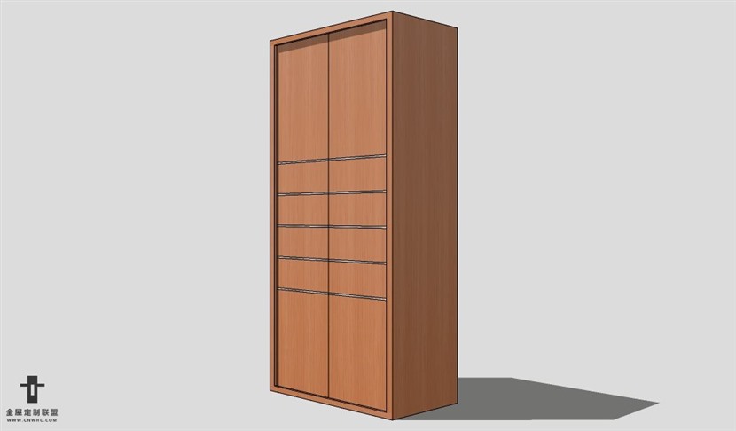 SketchUp平开门衣柜模型草图大师衣柜3D模型Wardrobe-006