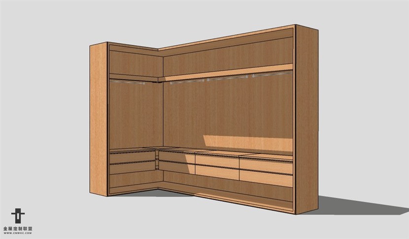 SketchUp更衣室衣柜模型草图大师衣柜3D模型Wardrobe-006