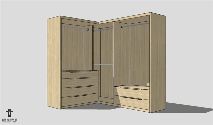 SketchUp更衣室衣柜模型草图大师衣柜3D模型Wardrobe-007