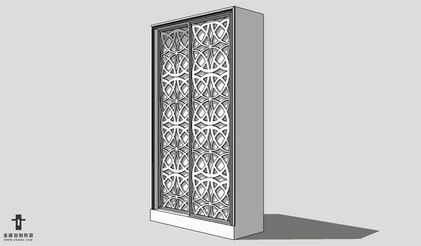 SketchUp平开门衣柜模型草图大师衣柜3D模型Wardrobe-009