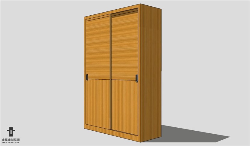 SketchUp移门衣柜模型草图大师推拉门衣柜3D模型Wardrobe-021