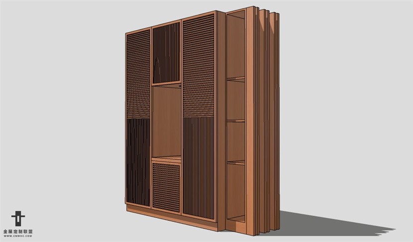 SketchUp平开门衣柜模型草图大师衣柜3D模型Wardrobe-022