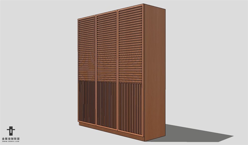 SketchUp平开门衣柜模型草图大师衣柜3D模型Wardrobe-023