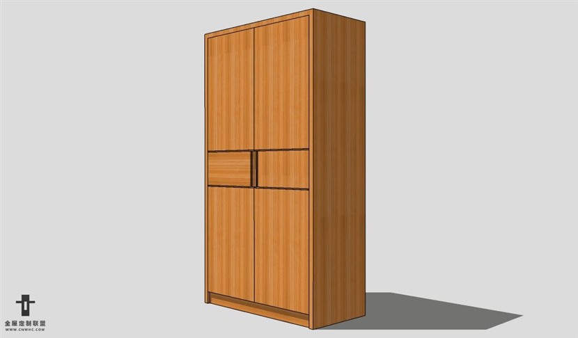 SketchUp平开门衣柜模型草图大师衣柜3D模型Wardrobe-024