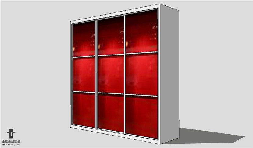 SketchUp移门衣柜模型草图大师推拉门衣柜3D模型Wardrobe-042