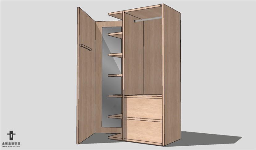 SketchUp折叠门衣柜模型草图大师折叠门衣柜3D模型Wardrobe-046