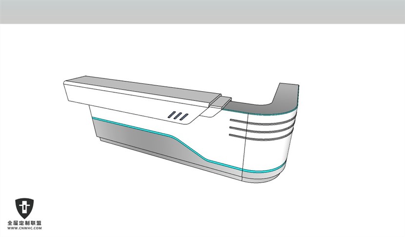 公司办公家具前台接待台服务台SketchUp模型库草图大师模型下载048