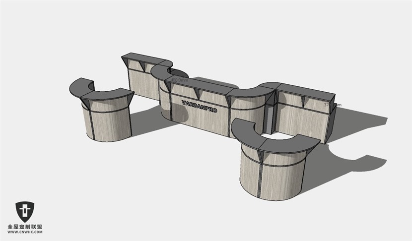 公司办公家具前台接待台服务台SketchUp模型库草图大师模型下载060