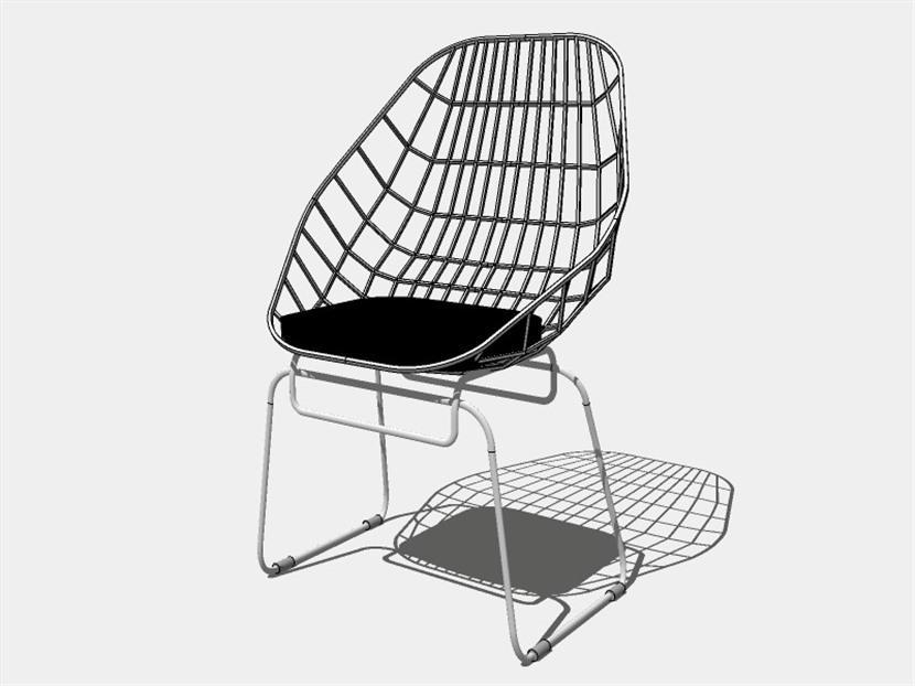 SketchUp草图大师现代北欧风格椅子模型-005