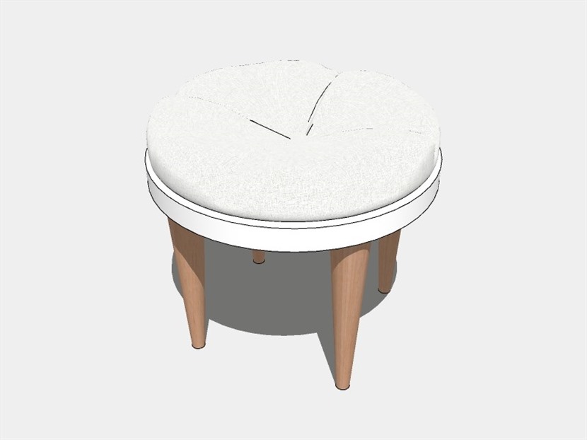 SketchUp草图大师现代北欧风格脚凳模型-001