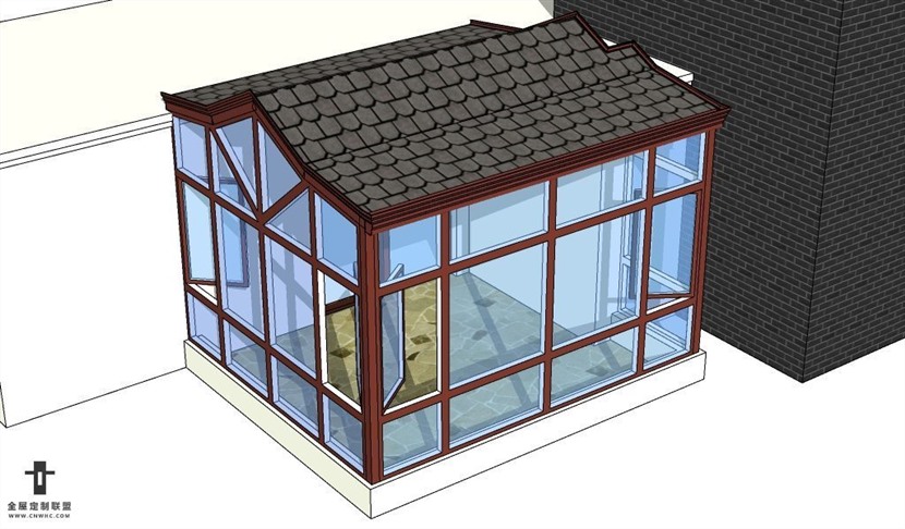 SketchUp草图大师阳光房室外建筑模型下载-002