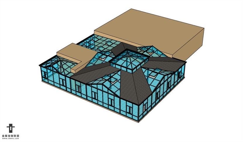 SketchUp草图大师阳光房室外建筑模型下载-003