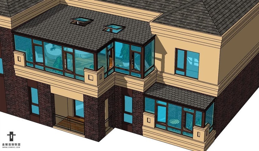 SketchUp草图大师阳光房室外建筑模型下载-017