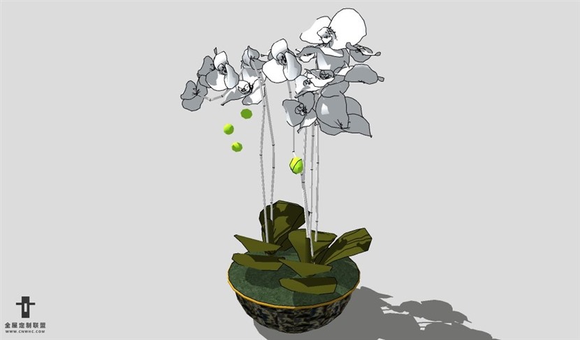 SketchUp饰品模型草图大师花艺3D模型Artificial Plant-076