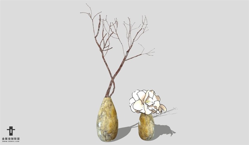 SketchUp饰品模型草图大师花艺3D模型Artificial Plant-082