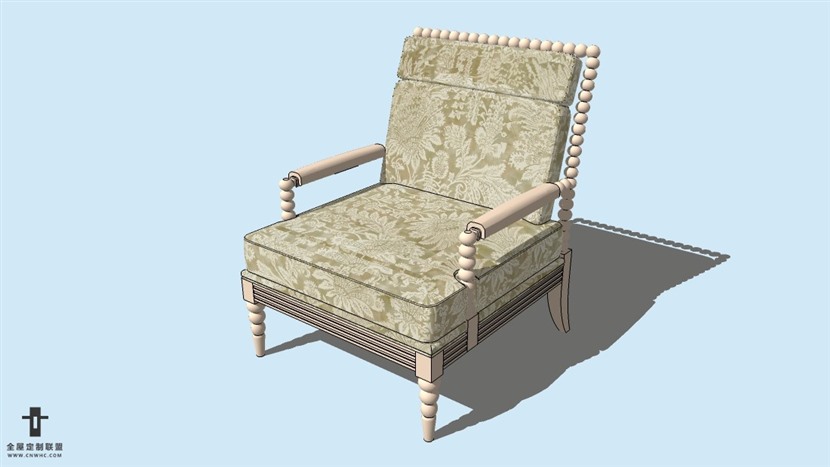 SketchUp精品欧式椅子模型草图大师欧式椅子模型下载-ArmChair-014SKP模型