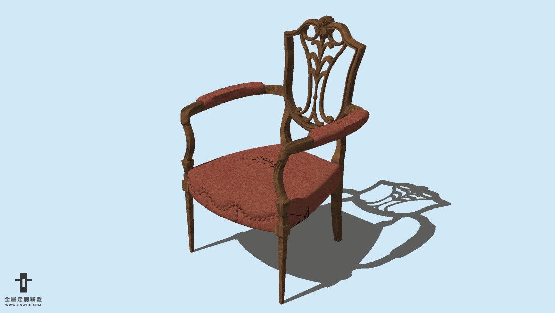 SketchUp精品欧式椅子模型草图大师欧式椅子模型下载-ArmChair-017SKP模型