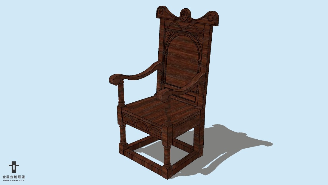 SketchUp精品欧式椅子模型草图大师欧式椅子模型下载-ArmChair-020SKP模型