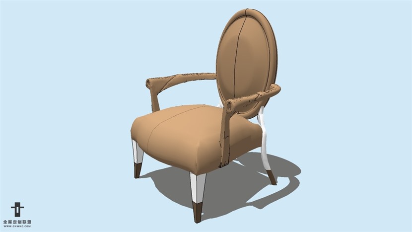 SketchUp精品欧式椅子模型草图大师欧式椅子模型下载-ArmChair-021SKP模型