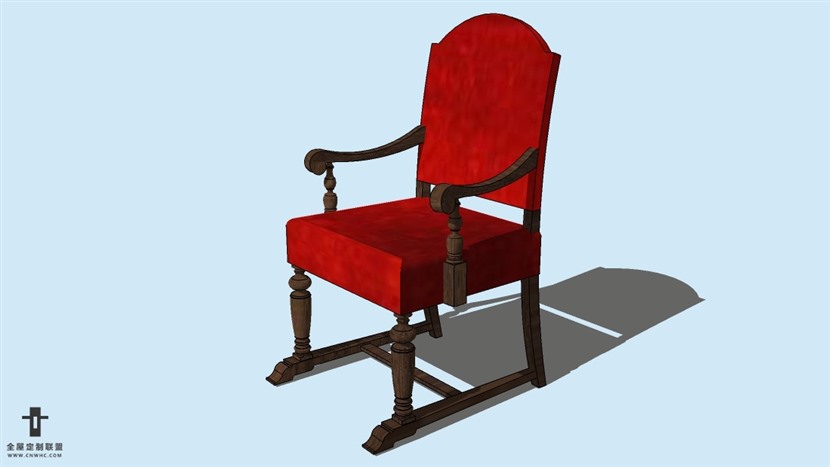 SketchUp精品欧式椅子模型草图大师欧式椅子模型下载-ArmChair-026SKP模型