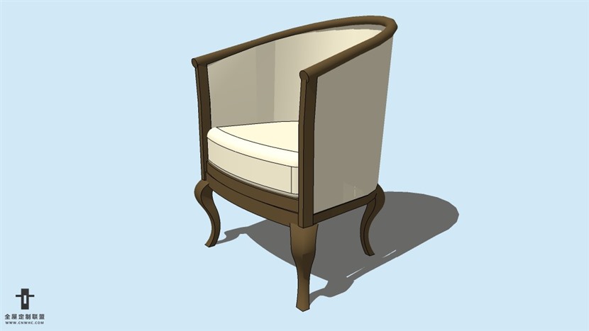 SketchUp精品欧式椅子模型草图大师欧式椅子模型下载-ArmChair-027SKP模型