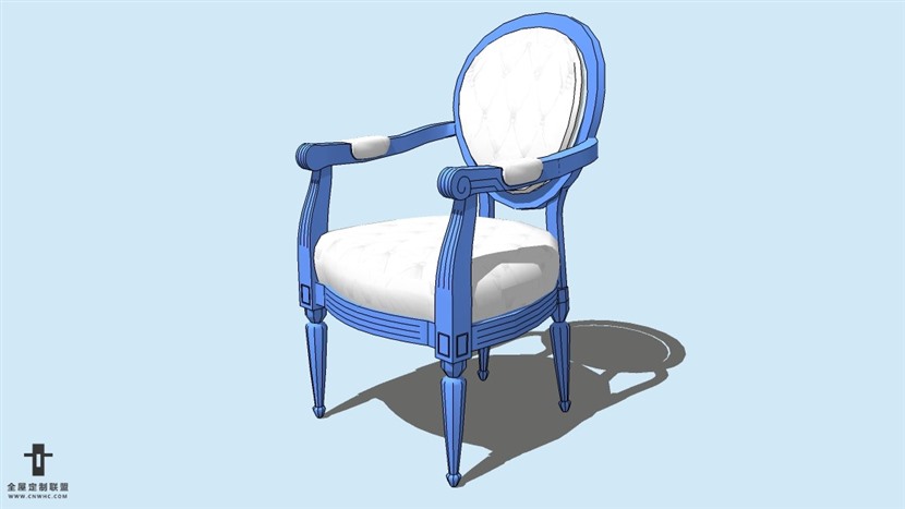 SketchUp精品欧式椅子模型草图大师欧式椅子模型下载-ArmChair-038SKP模型