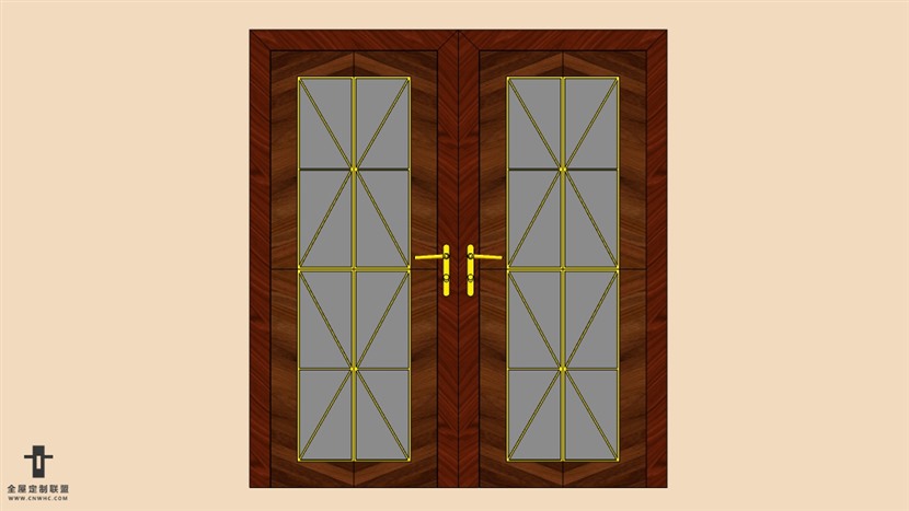 SketchUp双开门窗户模型草图大师双开门模型下载Single Door-023SKP模型