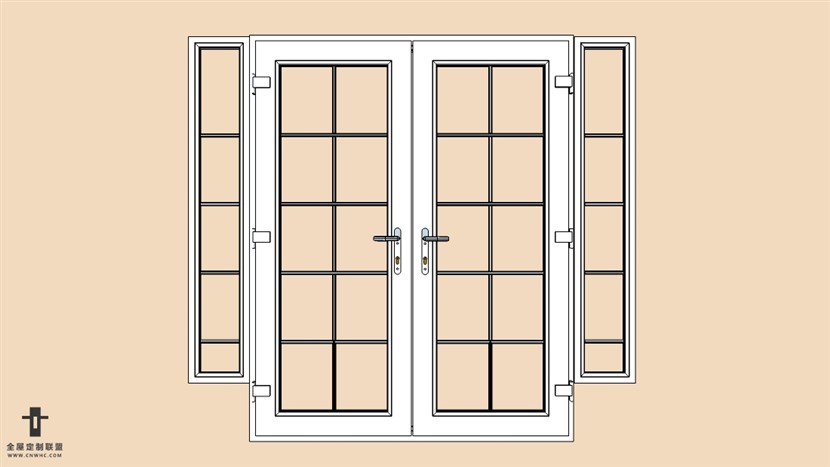 SketchUp双开门模型草图大师双开门模型下载Single Door-027SKP模型