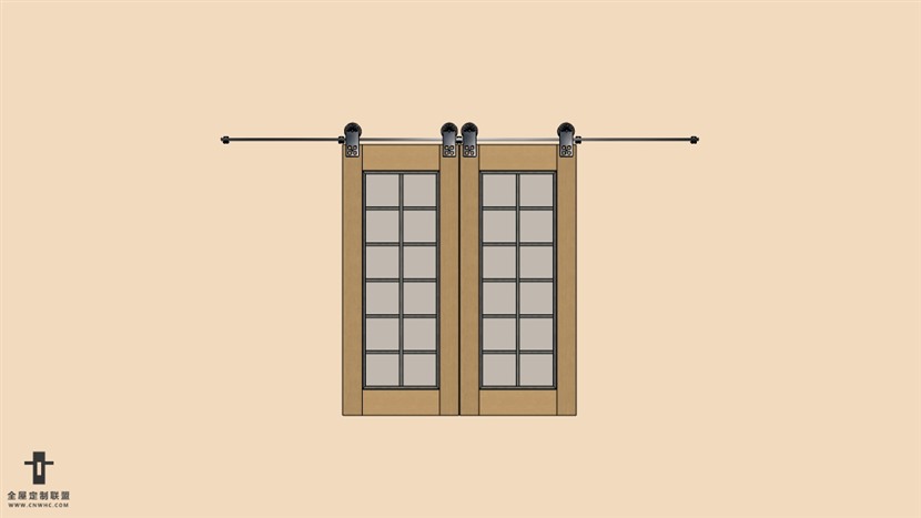 SketchUp吊装门模型草图大师折谷仓门模型下载Single Door-037SKP模型