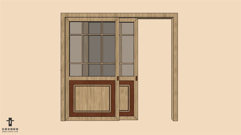 SketchUp推拉门模型草图大师推拉门模型下载Single Door-033SKP模型