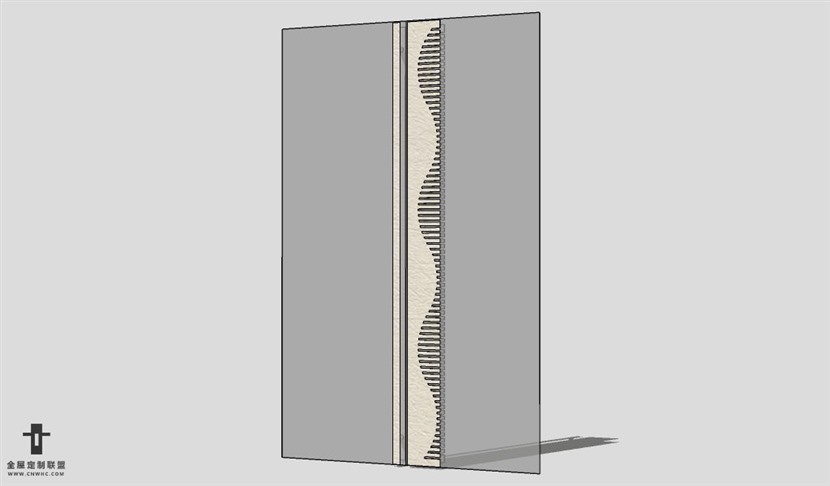 SketchUp双开门模型草图大师单双门3D模型Single Door-001