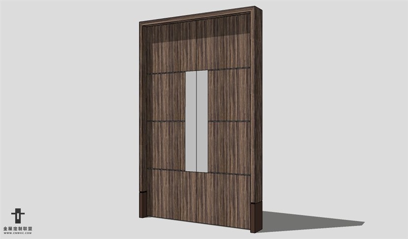 SketchUp双开门模型草图大师单双门3D模型Single Door-006