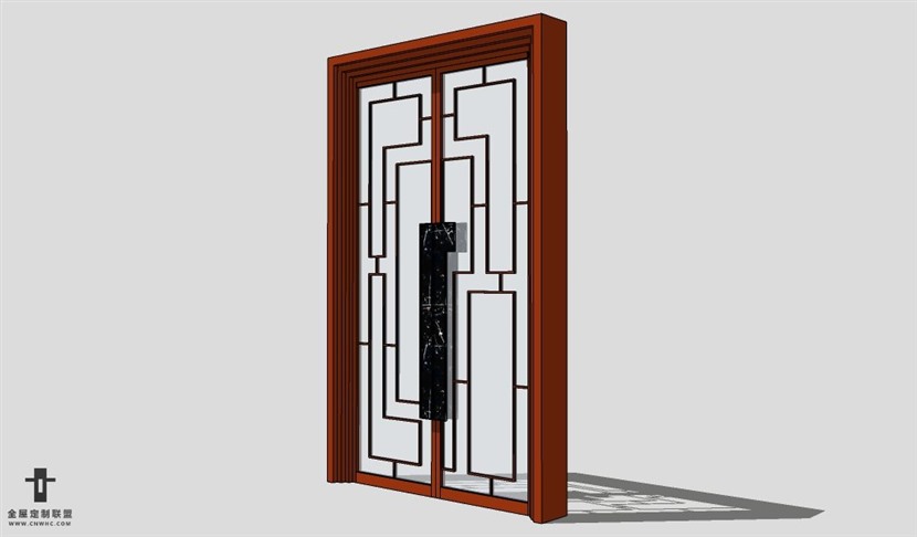 SketchUp双开门模型草图大师单双门3D模型Single Door-007