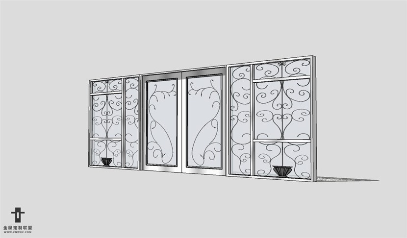 SketchUp双开门模型草图大师单双门3D模型Single Door-008