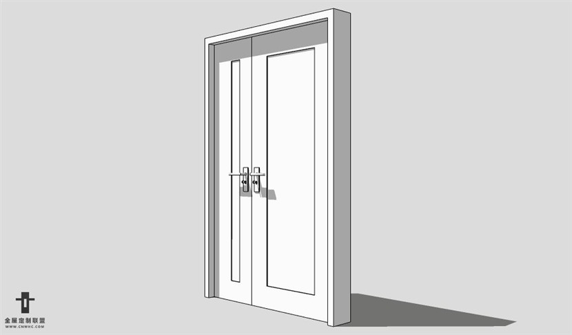 SketchUp双开门模型草图大师单双门3D模型Single Door-010